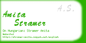 anita stramer business card